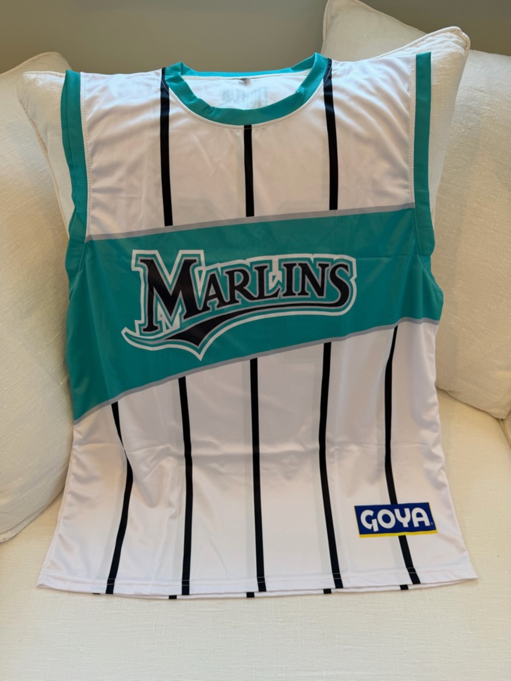 Teal & White Sleeveless Jersey